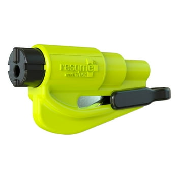 Resqme, The Original Emergency Keychain Car Escape Tool, 2-in-1 Seatbelt Cutter and Window Breaker, Neon Yellow