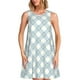 thumbnail image 1 of Fotbe Daisy Plaid Blue Vestido de Verano sin Mangas para Mujer – Vestido Midi Línea A, Estilo Camiseta Floral, Vestido Playero Casual y Fluido, 1 of 7