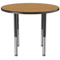 thumbnail image 3 of ECR4Kids 36in Round Everyday T-Mold Adjustable Activity Table Oak/Black/Black - Super Leg, 3 of 8