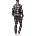 thumbnail image 3 of Men Jogging Suits Sets Mens Jogging Suit Tracksuit Plaid Print Zip Sweatshirt Top And Trouser Set, 3 of 7
