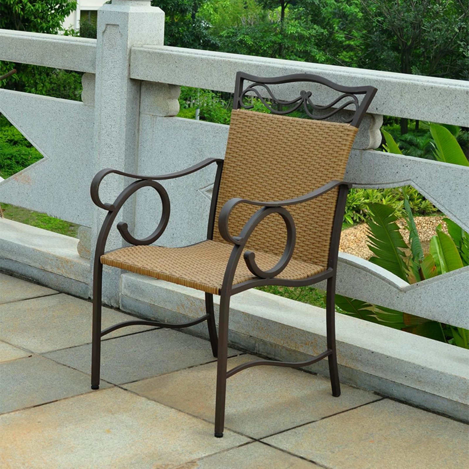 International Caravan Valencia All-Weather Wicker Patio Dining Chair - Set of 2 - image 2 of 2