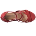 thumbnail image 4 of Women's Ankle Strap Open Toe Chunky High Heel Cross Strap Sandals Dress Shoes RED 6.5, 4 of 5