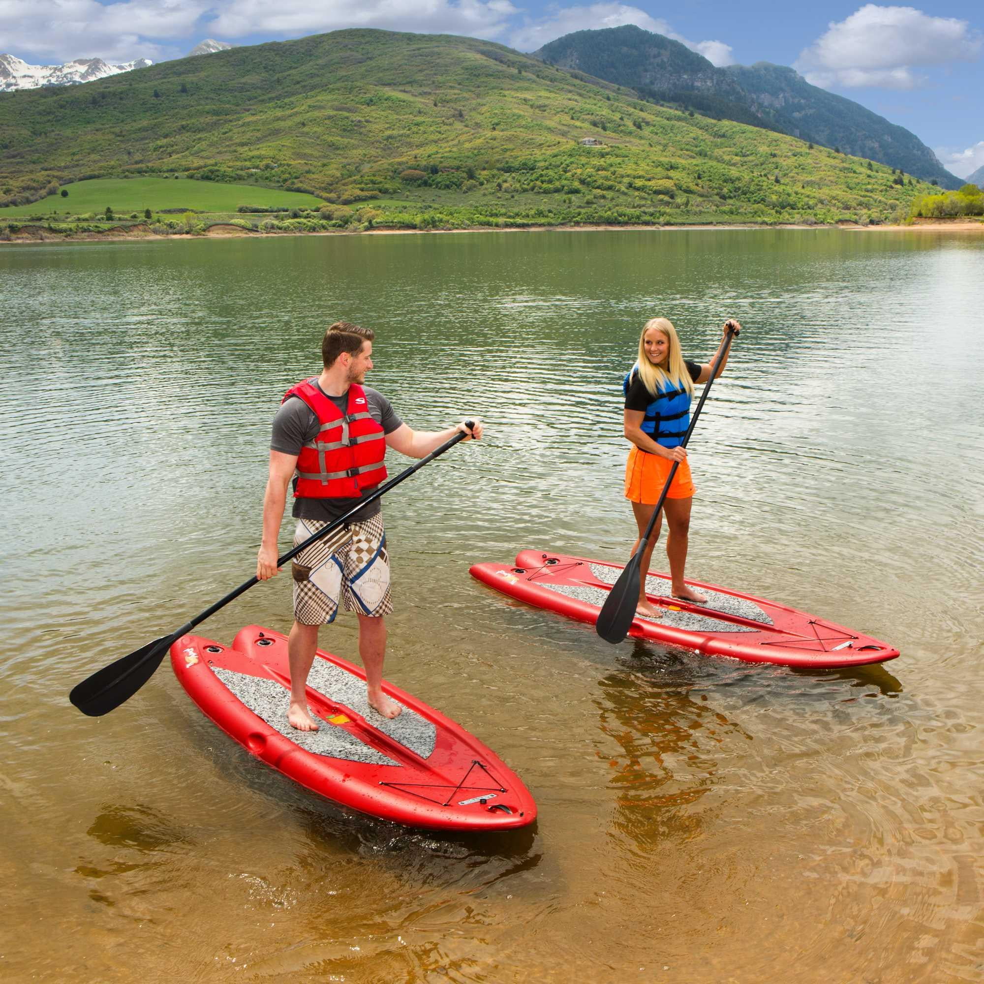 Lifetime Freestyle XL 116 inch Stand-Up Hardshell Paddleboard - 2 Pack, Red (90445)