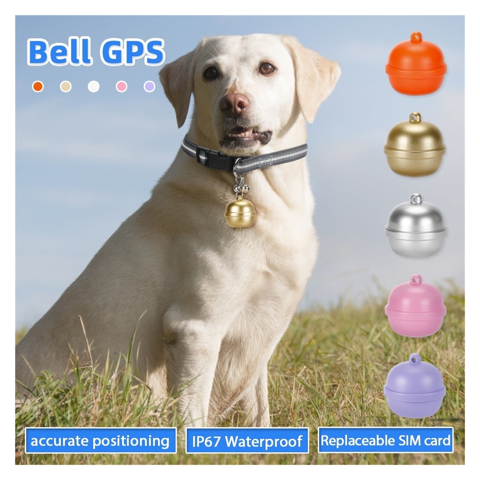 Mini Fashion Smart Dog Cat Pets Positioning Collar Bell GPS Tracker Anti-lost Alarm Tag Wireless Bag Wallet Key Finder Locator ,Providing Reminders At Any Time