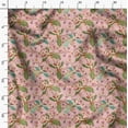 thumbnail image 3 of Soimoi Bird Print - Pink, Pure Silk Fabric - 42 Inch Wide, 1 Yard, Lightweight Material, Perfect For Elegant Dresses, Sarees, Scarves, 3 of 6