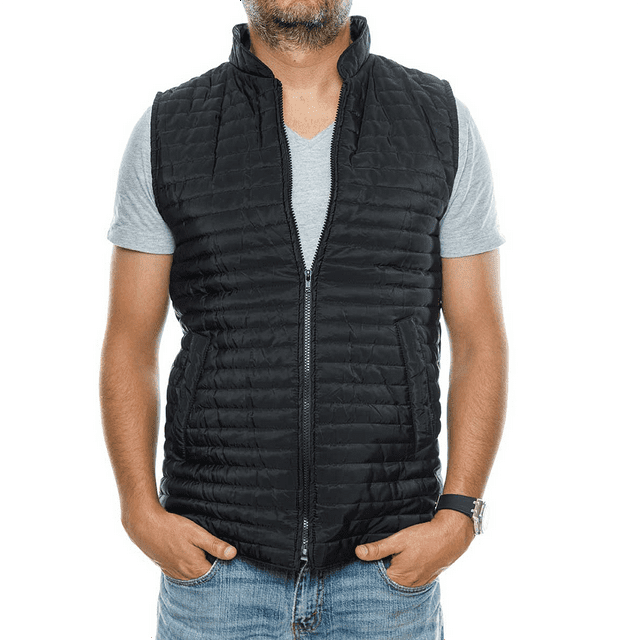 Chaleco para hombre ligero calientito, resistente al agua, para invierno, Negro MACAR Chaleco caballero negro G