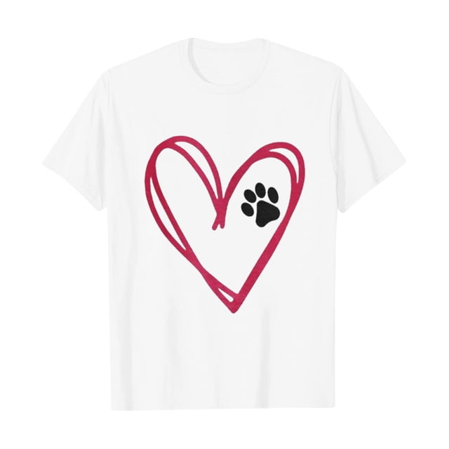 Posijego T-Shirts Graphiques Cœur pour Femmes Saint-Valentin Manches Courtes T-Shirts d'Été Mignons Col Rond Décontractés