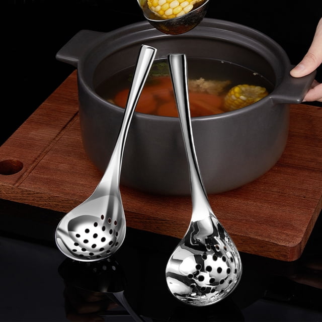 Ganfancp Cuchara de Sopa de Acero Inoxidable Cuchara de Sopa de Olla Caliente Cuchara de Sopa de Olla Se Puede Utilizar En El Hogar y Restaurantes Calidad Robusta y Duradera Buena Ofertas Del Día Liq