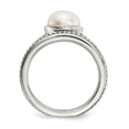 thumbnail image 2 of 925 Sterling Silver With Real 14kt Antiqued 8mm Button FWC Pearl Set of 3 Rings Size: 6; for Adults and Teens; for Women and Men, 2 of 6