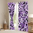 thumbnail image 3 of jejeloiu Cheetah Bowtie Curtains Pack of 2 (42x84 Each),Purple Leopard Print Curtains Blackout For Adults, 3 of 6