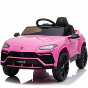 Electric Vehicle for Girls Boys, URHOMEPRO Power 4 Wheels Kids Ride on Toy Car, 12 Volt Ride on Cars with Remote Control, 3 Speed, Battery Powered, Lights, Music, Horn, Gift for Kids, Pink, W12700