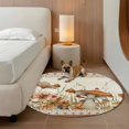 thumbnail image 2 of Vintage Mushroom Round Area Rug 5Ft Washable Circle Rugs for Living Room Bedroom, Spring Floral Retro Art Pastoral Botanical Non-Slip Carpet Floor Mats Indoor Outdoor Carpet Runner Home Decor, 2 of 8