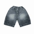 thumbnail image 5 of Boys Jean Shorts High Elastic Waist Baggy Denim Shorts with Pockets Shorts for Boys 15-16 Years, 5 of 8
