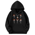 thumbnail image 4 of KPOPLK Halloween Sweatshirts for Teen Girls Kids Long Sleeve Hoodie Cute Skeleton Print Hoodie Drawstring Pullover Kids Clothes Black,Size 7-8 Years, 4 of 4