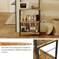 thumbnail image 6 of Bakers Rack with Power Outlet, 4-Tier Kitchen Storage Cart, Microwave Stand with 10 Hooks & Adjustable Shelves, Coffee Bar Station (Industrial Rustic), 6 of 8