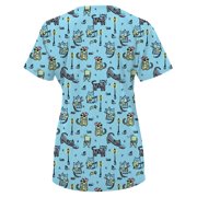 Womens Medical Nursing Scrub Set GT 4FLEX Print Top and Jogger Pant