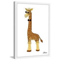 "Hippy Giraffe Tall" Framed Painting Print