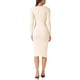 thumbnail image 3 of INSPIRAR CHIC Vestido de Tejido para Mujeres con Mangas Largas de Color Sólido Cuello en V Botones Ajuste Slim L Albaricoque, 3 of 6