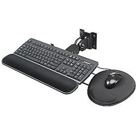 Flip-Up Keyboard & Mouse Tray for Orbit Workstation - Black - 18in. x 20in.