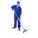 thumbnail image 2 of Cepillo de piso de plástico de dos caras para fregar pisos de baldosas de baño y garaje, color azul claro, 2 of 12