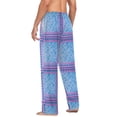 thumbnail image 6 of Blue Chevron Pattern Mens Pajama Pant Sleep and Lounge Bottons with Pockets, 6 of 7