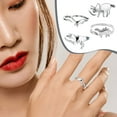 thumbnail image 2 of GHSOHS Fashion Jewelry Rings for Women Non Tarnish Gold Rings Silicone Ring Metal Dinosaur Ring Cute Open Geometric Animal Ring Japanese Korean Jewelry (4 Rings In A Pack) Finger Ring Valentines Gift, 2 of 8