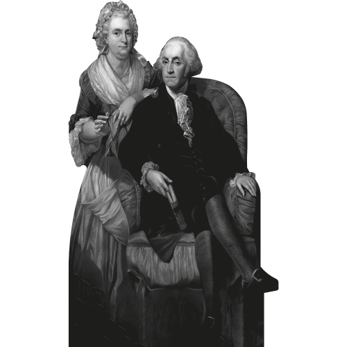 H25946 George Washington and Wife Martha First Lady Cardboard Cutout