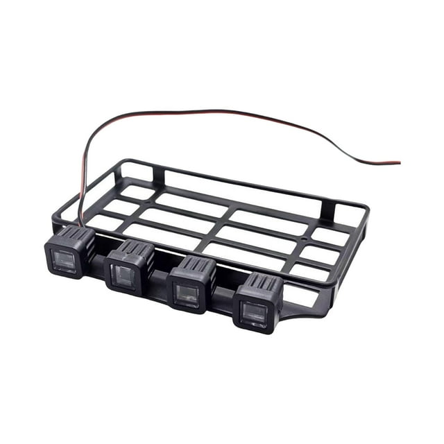 Portaequipajes de metal RC con portaequipajes de repuesto ligero y resistente para RC Crawler luz cuadrada