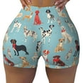 thumbnail image 2 of Haiem Animal Dog No Front Seam Biker Shorts for Women Yoga Workout Gym Bike Shorts with Tummy Control Moisture-Wicking-Small, 2 of 9