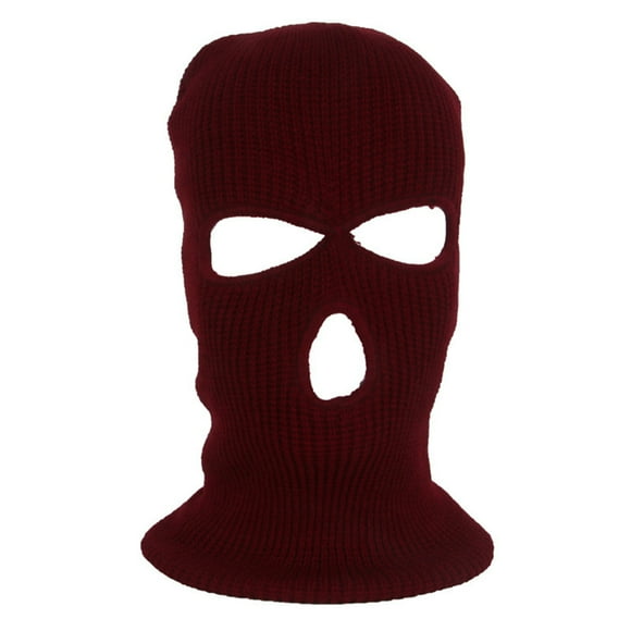 Knitted Full Face Mask with 3 Holes Winter Warm Knit Mask Elastic Ski Mask