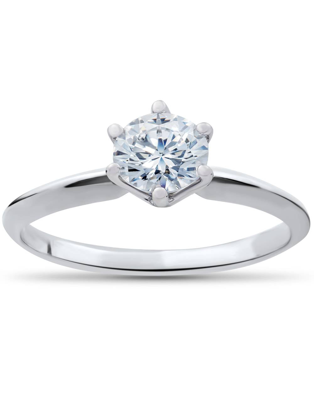 2 Ct Classic Round Cut Diamond Engagement Ring 14k White Gold Enhanced 