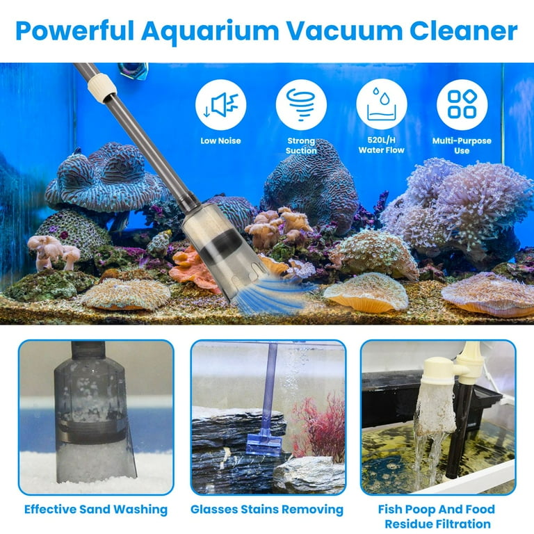 Electric Aquarium Gravel Cleaner Adjustable Automatic Fish Tank Vacuum Cleaner Change Water Wash Sand Filter Dirt Removal