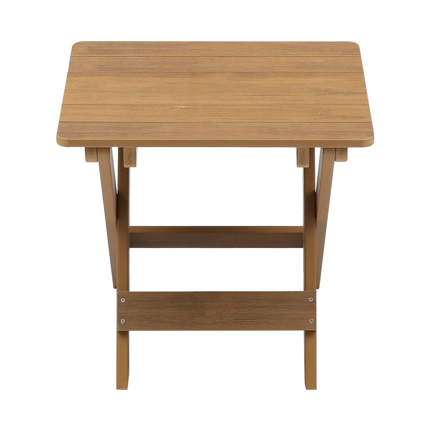 Outdoor Bistro Set, Foldable Small Table and Chair Set with 2 Chairs for Small Spaces, Teak