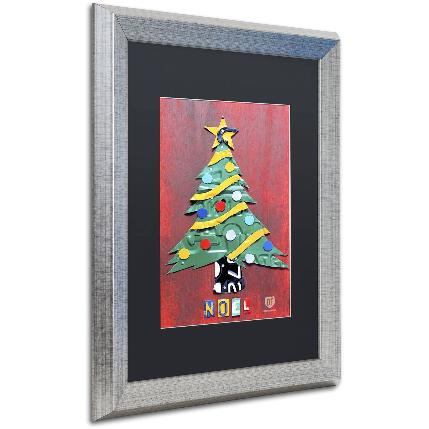 Trademark Fine Art 'Noel Christmas Tree' Canvas Art by Design Turnpike, Black Matte, Silver Frame