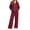 Wine #34, variant on WULMLEO Women Sweatsuits 2 Piece Set Zip Up Hooded Sweatshirts Jacket and Pants Vacation Athletic Matching Sets Brown 3XL