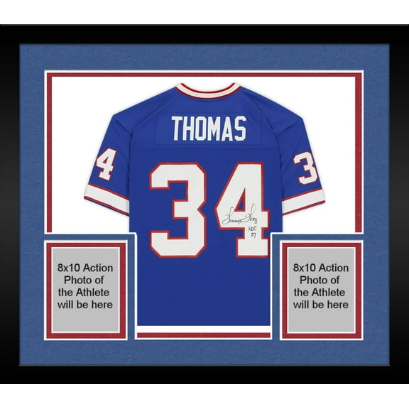 Framed Thurman Thomas Buffalo Bills Autographed Mitchell & Ness Blue Replica Jersey with "HOF 2007" Inscription - Fanatics Authentic Certified