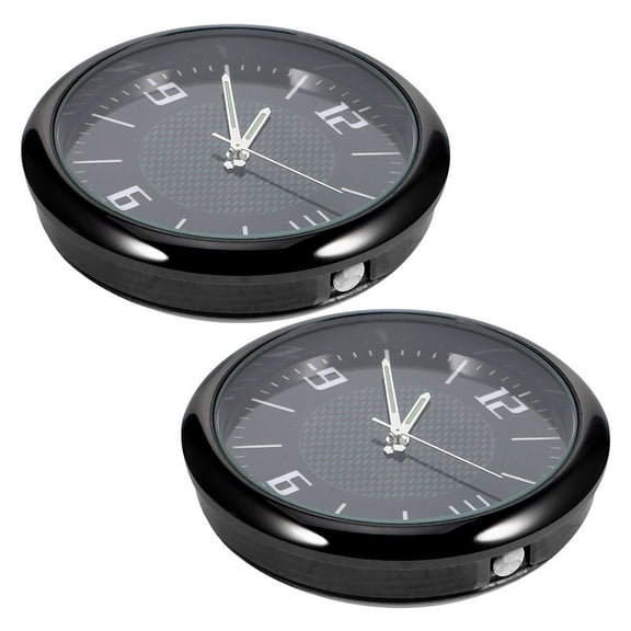 Hemoton 2pcs Stick on Dashboard Car Clock Mini Tiny Analog Vent Clocks Self Adhesive Automotive Vent Clocks Watch Vehicle Clock for Dashboard Decoration Black