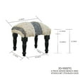 thumbnail image 3 of 4 Piece Wood Bench And Stools Set (Tousled Geo), 3 of 3