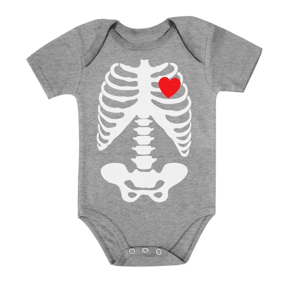 Tstars Boys Unisex Skeleton Outfit x Ray Heart Baby Bodysuit 6M
