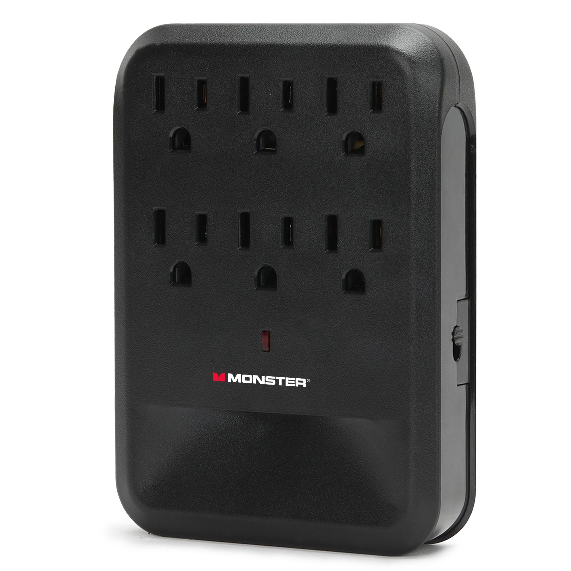 Monster 1200J Wall Tap Surge Protector 6 Grounded Outlets
