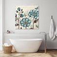 thumbnail image 3 of Blue Tulip Wall Art Painting on Canvas, Vintage Flowers Butterfly Plants Beige Rustic Canvas Art Home Prints Wall Art Framed Modern Artwork for Living Room Bedroom Wall Decor 12x12in, 3 of 9