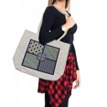 thumbnail image 2 of Orient Shopping Bag, Different Ornate Mosaic Patterns Historical Lines Heritage Culture, Eco-Friendly Reusable Bag for Groceries Beach and More, 15.5" X 14.5", Cream, by Ambesonne, 2 of 2