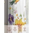 thumbnail image 5 of Spring Floral Sheer Curtains 54 Inch Length 2 Panels Set, Elegant Birds Summer Botanical Flowers Voile Window Treatment Rod Pocket Short Kitchen Curtains Drapes for Bedroom 52"x54"x2, 5 of 7