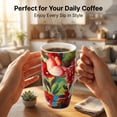 thumbnail image 5 of Topadorn Watercolor Butterfly & Dragonfly Ceramic Travel Mug, 17oz, Vibrant Floral Garden Print, Spill-Resistant Lid, Microwave/Dishwasher Safe, Gift Boxed, 5 of 7