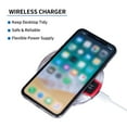 thumbnail image 3 of Sans Fil pour Téléphones iOS/Android, Tapis de Chargement Sans Fil Portable, Bloc d'Alimentation Flexible, Triple Protection, Noir&Rouge, 3 of 7