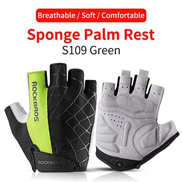 ROCKBROS ciclismo bicicleta guantes medio dedo a prueba de golpes transpirable MTB bicicleta de montaña guantes deportivos hombres mujeres equipo de ciclismo Tan Jianjun unisex