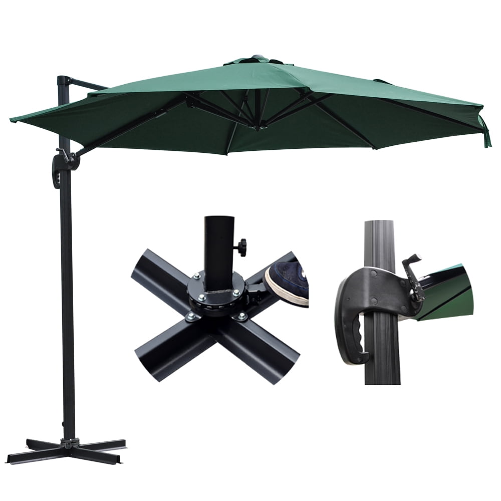10 Offset Hanging Outdoor Patio Market Umbrella Cantilever W Crank 10 Offset Hanging Outdoor Patio Market Umbrella Cantilever W Crank Pedal Control
