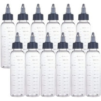 1 Set 12PCS 110ml Scale Empty Plastic Squeeze Bottles with Black Twist Cap Graduated Squeeze Dispensing Bottles for Ink Liquid Oils Gels Glue