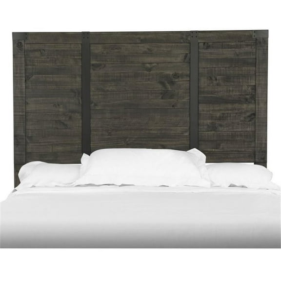 Bowery Hill Wood Contemporary Queen Panel Headboard in Weathered Charcoal