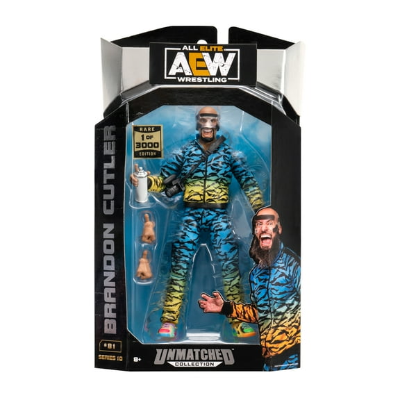 AEW Unmatched Brandon Cutler (Rare) - 6 inch Figure with Mask, Camera, Spray Can, and Two Alternate Hands